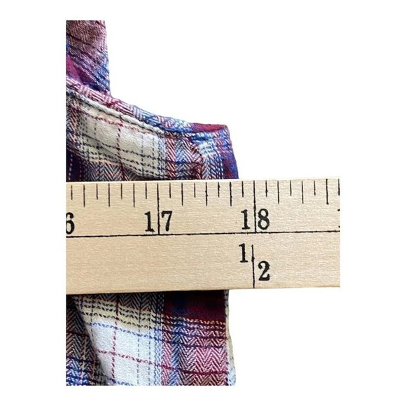 Forever 21 Short Sleeve Tank Top Plaid Button Up Casual Size Med Top Lightweight - Picture 10 of 11